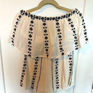 Strapless Flowy White Romper